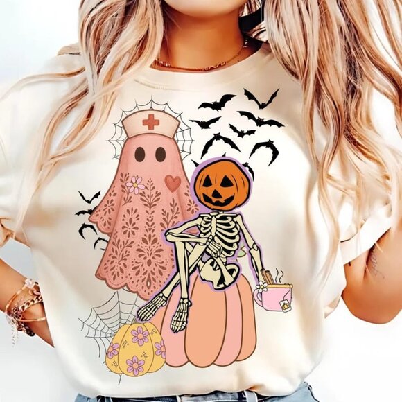 Tops - Retro Nurse Halloween Coquette Tee